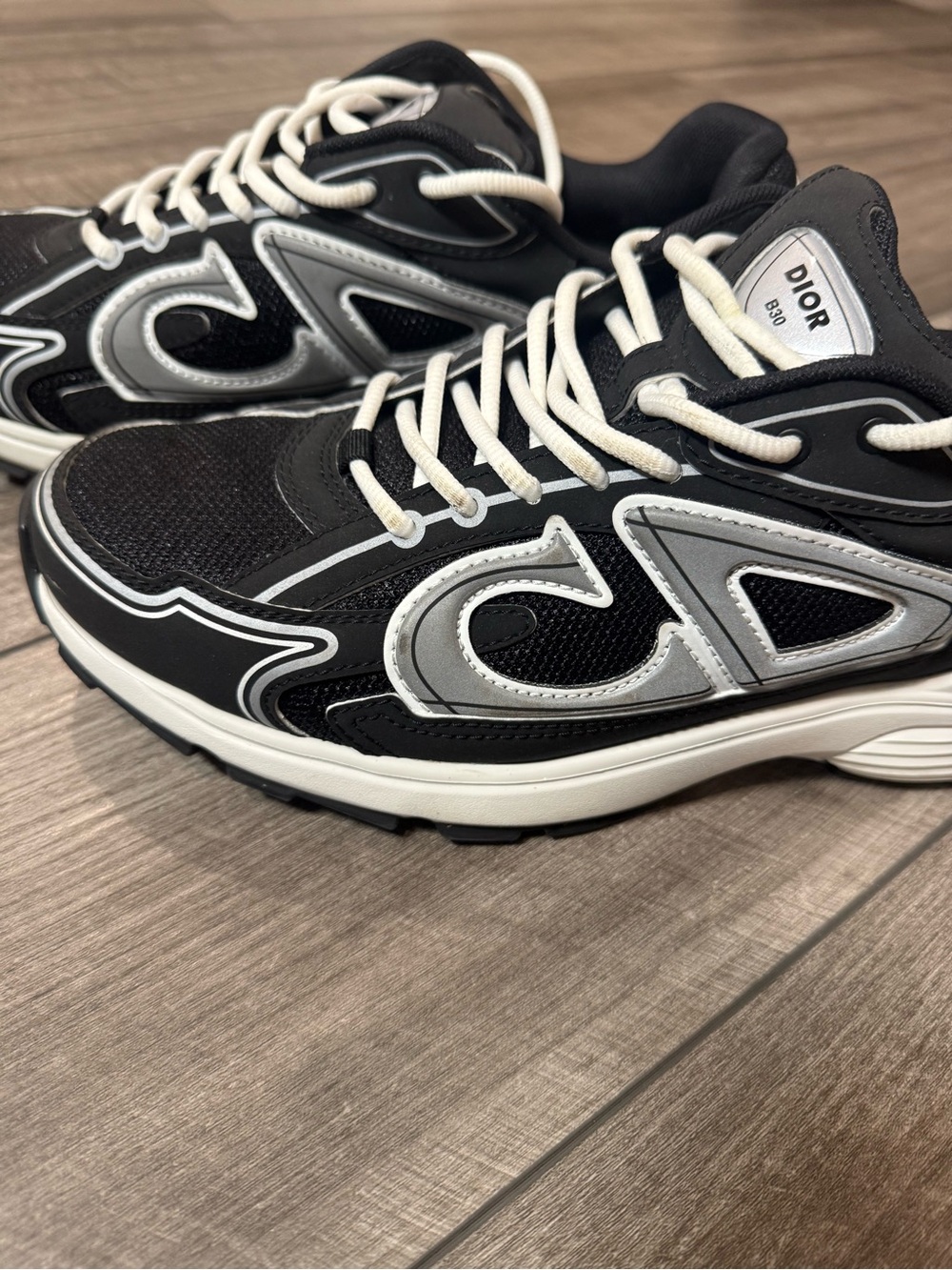 Dior Black, White & Gray Men’s Logo Panel Sneakers